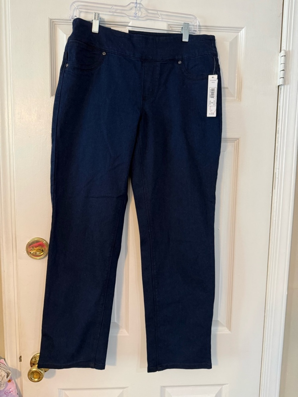Purple & More  Dark Navy Straight-Leg Pull-On Jeans